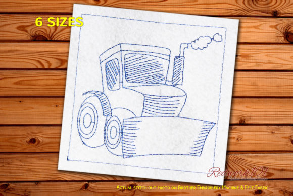 Bulldozer Redwork Design Review for Sweatshirts