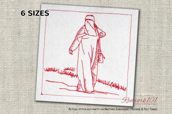 Review: Muslim Woman in Burkha Lineart for Apparel
