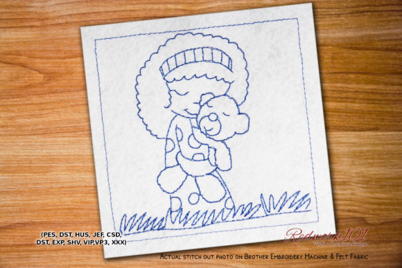 Reviewing Precious Moments with Teddy Bear Redwork